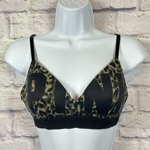 Victoria Secret PINK Bra 34B Camo Wear Everywhere Wireless Multiway Spellout